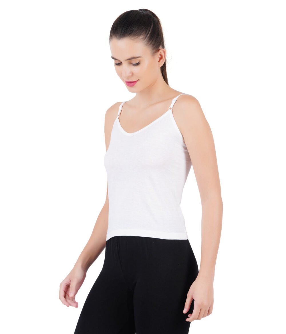 Women Adjustable Strap White Camisole Petals (2 PCs Pack) - Image 3